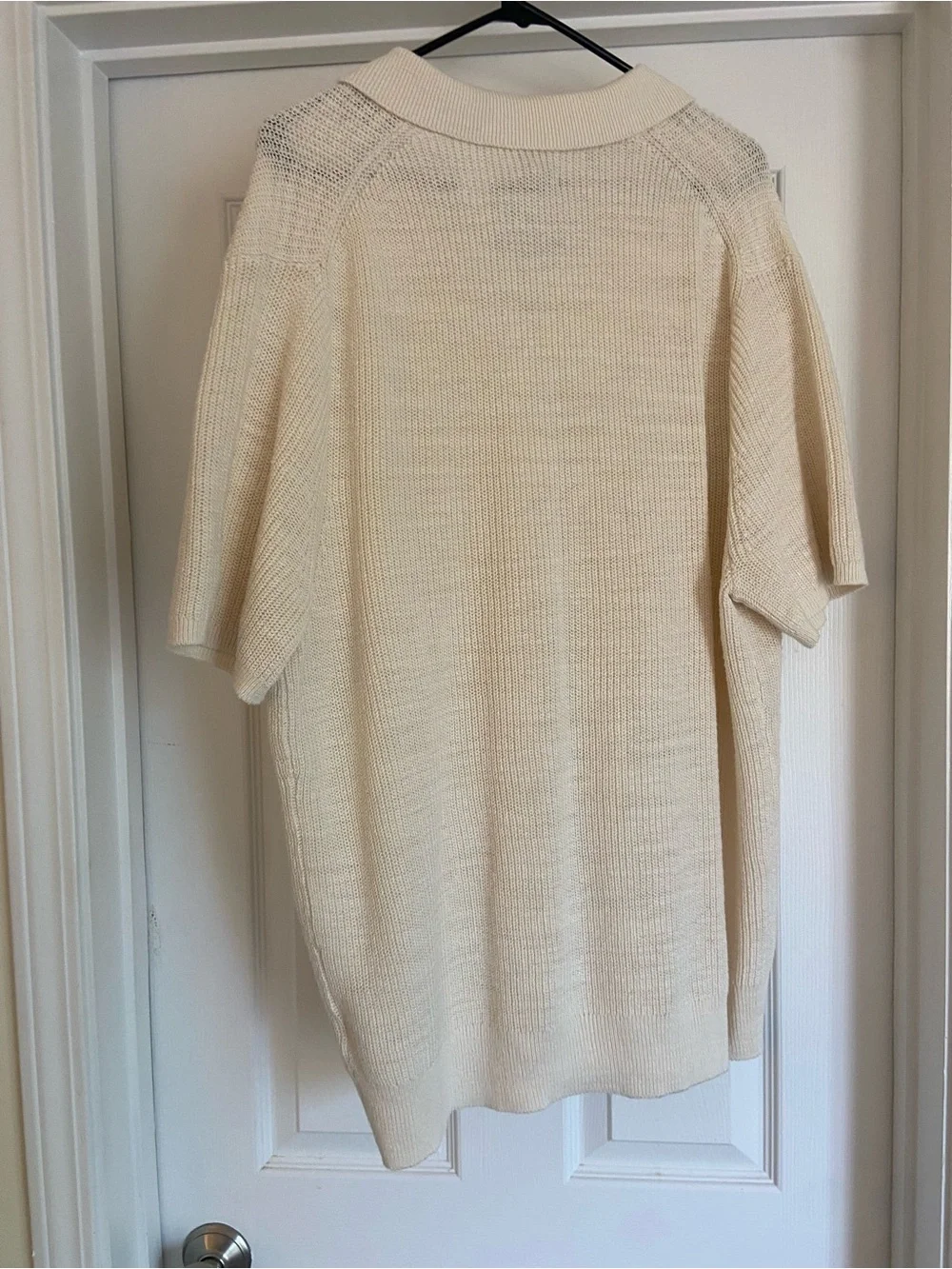 J. Crew Men's Crewneck Polo Sweater in Cream
